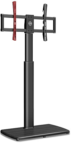 FITUEYES TV Stand with 20mm Wood Base for 32-70 Inch TV, Tall TV Floor Stand with 60° Swivel & 6 Height Adjustment, Cantilever TV Mount Stand Max VESA 600x400mm Holds 40kg