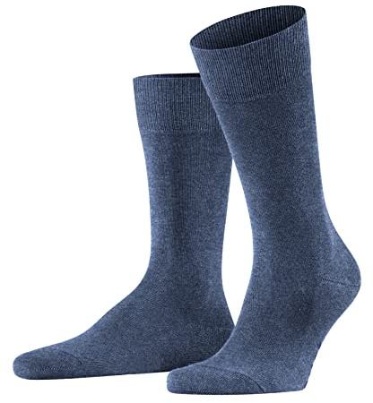 FALKE Herren Socken Family M So Baumwolle einfarbig 1 Paar, Blau Light Denim 6660, 43-46