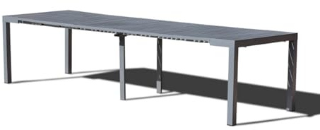 CONCEPT USINE | Console Extensible en Aluminium 2 à 12 Places | Design OLHAO Gris Foncé | Table à Rallonge d'Extérieur Moderne et Pratique | Rangement Facile