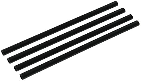 FMprofessional Cannucce in plastica riutilizzabili, diametro 6 x 150 mm, cannucce riutilizzabili (colore: nero), confezione da 50 pezzi