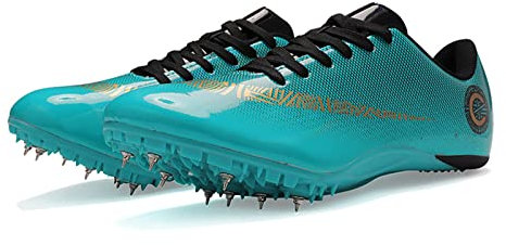 LZQpearl Hommes Femmes Chaussures Athlétiques, Unisexes Spike Chaussures, Chaussures De Course D'athlétisme Sprint Hommes Baskets Antidérapantes à Pointes (Sky Blue,39)