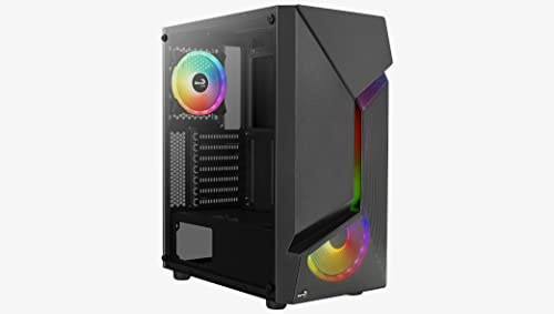 Caja Media Torre ATX AeroCool Scape V2 RGB con Panel acristalado, Color Negro