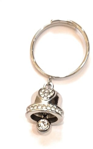 Mavi jewel anello con campanella in acciaio portafortuna misura regolabile spedizione gratuita (multicolor)