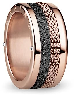 BERING Austauschbar Ringkombination für Damen in Rosé Gold & Schwarz mit einzigartigem Twist- & Change System, Tejo