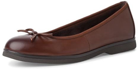 MARCO TOZZI Damen Ballerinas aus Leder mit Schleife, Braun (Chestnut), 40 EU