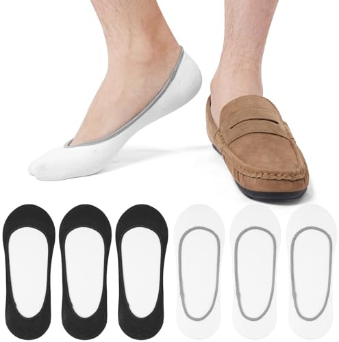 Blu Ninfee No Show Socks Mens 9-12 6-8, Invisible Loafer Socks for Men | 6 Pairs Ultra Low Cut Trainer Socks, Non Slip Secret Hidden Socks Men, Multipack Liner Footsies for Summer