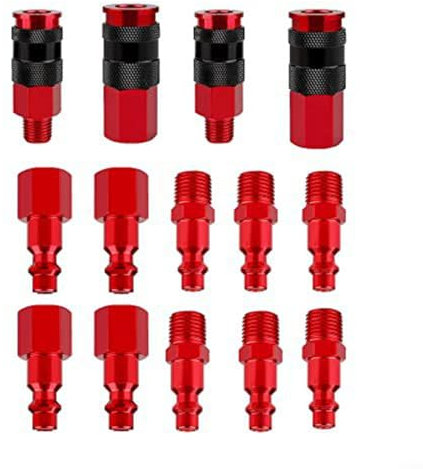 Kit di accessori per compressore d'aria, connettore rapido pneumatico, accoppiatore d'aria e kit di connettori per utensili pneumatici/compressori d'aria da 14 pezzi
