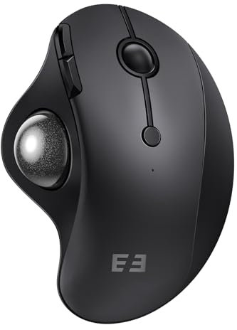 seenda Ratón inalámbrico Trackball, ergonómico con Bluetooth, recargable, conexión multidispositivos, control de pulgar, compatible con ordenadores Mac/Android/Windows, color negro