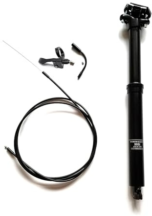 30,9/31,6mm Absenkbare Sattelstütze Gefedert, Fahrradsattelstütze Hubdrahtsteuerung Höhenverstellbares Hydraulisches Sattelrohr für MountainbikeBlack,31.6 * 395mm