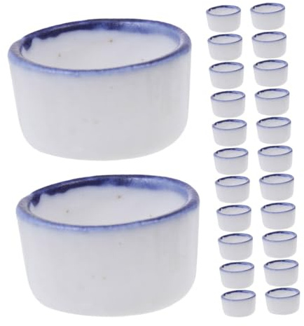 ERINGOGO 24pièces Mini Céramique pour Reptiles Récipients De Nourriture pour Araignées Et Abreuvoirs pour Crabes Blanc