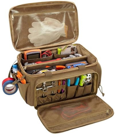 Renchey Bolsa Organizadora de Herramientas | Bolsa De Trabajo Antifricción - de Mano de Nailon Ergonómica de 35,5 cm para Electricista, Soldadura, Fontanería, Jardinería, Exteriores