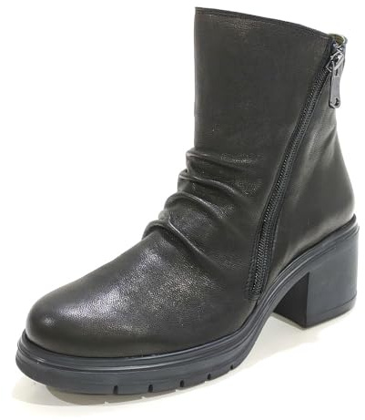 Paula urban Botín Casual de Piel, con tacón de Goma - MABEL-014 para: Mujer Color: Negro Talla: 40