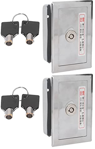 Caja de interruptor de llave de 2 piezas, caja de cerradura de llave universal de acero inoxidable con llaves, kit de accesorios de cerradura de puerta de persiana enrollable