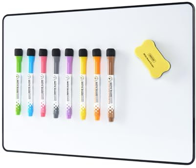 A3 Whiteboard - Magnetic Whiteboard with White Board Markers and Erasers, Smooth Writing and Easy to Dry Wipe, Suitable for Kids Writing & Drawing, School, Home, Office and Remote Learning