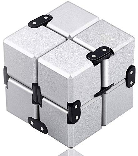 Funxim Infinity Cube Fidget Cube Toy suitable for Adults & Kids, Version Fidget Finger Toy Stress and Anxiety relief, Killing Time Fidget Toys Infinite Cube suitable for Office Staff (Silver)