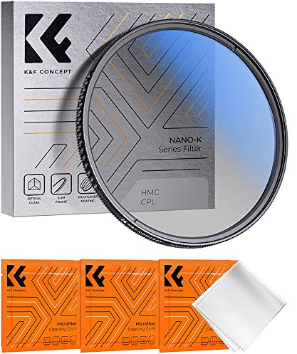 K&F Concept K-Serie Pro 82mm Slim Zirkularer Polfilter Polarisationsfilter CPL Filter Cirkular Polfilter Optisches Glas & Aluminium für Foto-Kameraobjektive