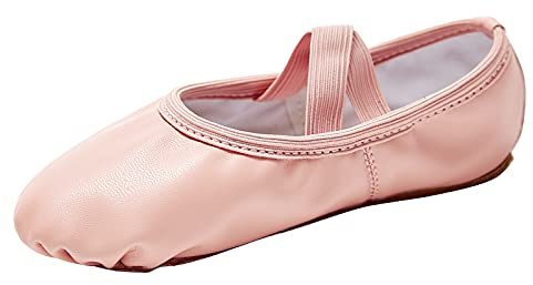 Stelle Ballet Shoes for Girls Soft Leather Dance Slippers Ballerina Shoes(Ballet Pink,3ML)