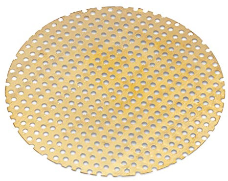 NKlaus Ersatzgitter Räuchersieb Messing glänzend Gold 5 cm – 3 Stück, Metallsiebe flach für Räucherwerk, Langlebig und hitzebeständig für Weihrauch und Kräuter 1205