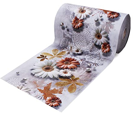 SaRani Tappeto Passatoia da Cucina con Stampa Digitale Fondo Antiscivolo Gommato in PVC (Gerbera, 260x50 cm)