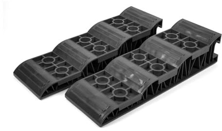 Stufenkeil schwarz 2er Set, 52 x 17 x 11 cm bis 1250 kg pro Keil Auffahrkeil Wohnmobil Ausgleichskeil Unterlegkeil