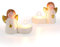 Candeldo Engel Deko Weihnachten Kerzenständer: 2er Set Weihnachtsengel Teelichthalter Engel Figur Keramik Schutzengel Figur Kleine Angel Weihnachtsdeko Innen Tischdeko