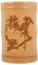 NUOBESTY Bambus Stifthalter Vintage Chinesischer Stil, Schreibtisch Organizer FüR BüRo, Wohnzimmer, KüChe, 13 Cm HöHe, 8-10 Cm Durchmesser, ZufäLlige Schriftart