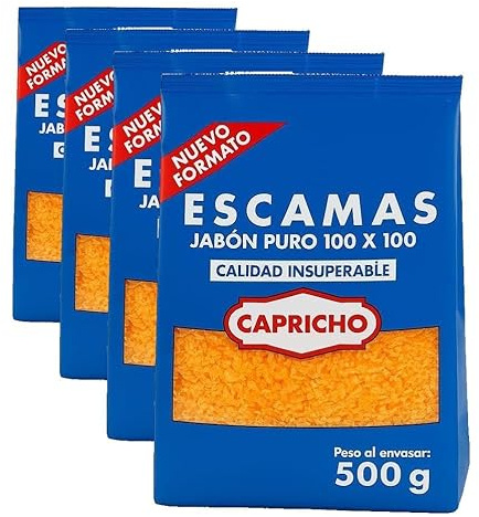 Capricho - Escamas De Jabón Natural 500 g (Paquete de 4)