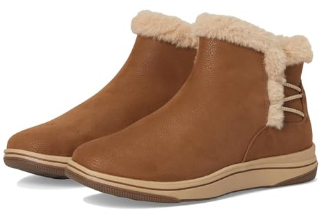 Clarks CloudSteppers Women's Breeze Fur Ankle Boot, Dark Tan Combi, 8.5 M US