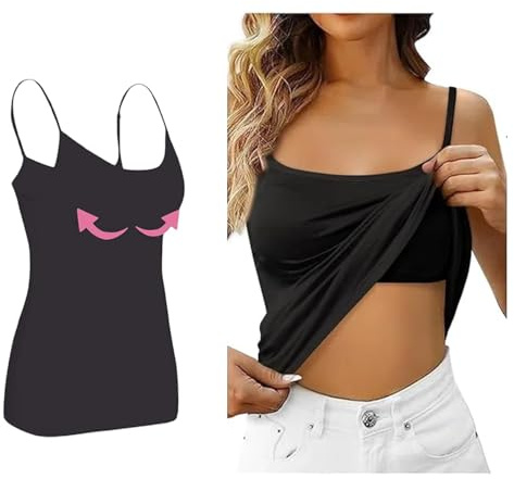 MUNSKT Canottiera Donna, Maglia Intima Senza Maniche con Laccetti A Spaghetti Regolabili, Design Ultra-Morbido Cuciture, Ferretti, Adatta al Sonno E Traspirante per Il Comfort Quotidiano
