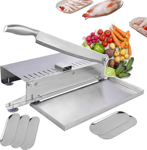 LLHTTDMBDFC Cortafiambres, Cortadora De Fiambre, Picar fácilmente con Pala de Almacenamiento de Gran Capacidad | Cuchillos de Carnicero comerciales for Picar y Cortar