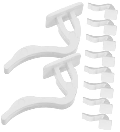 Warmhm Clips de Fixation Blanc en Plastique Abs 10 Pièces Crochet Sécurisé et Fiable pour Radiateur pour Installation Bureaux et Hôtels