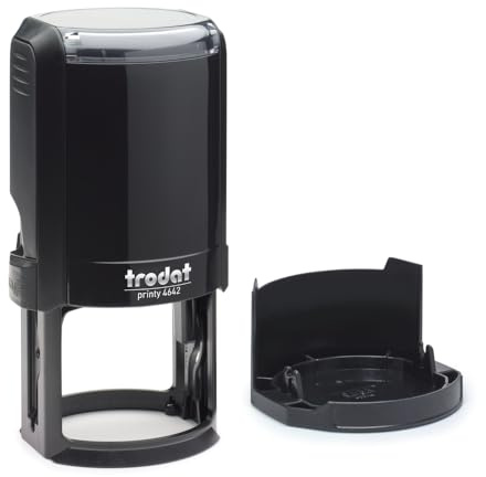 Timbro Personalizzato Rotondo Trodat Printy 4642 Diam mm. 42, Personalizzabile Rotondo, Aziendale, Professionale, per Medici, Avvocati, Professionisti (Nero)