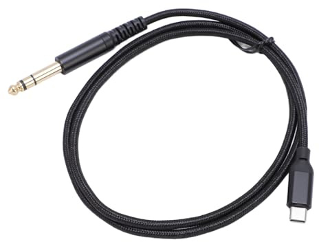 Fabater USB C Till 6,35 Mm Hjälpkabel för USB C-enheter, Brusfri överföring, Tillämplig på Förstärkares Mixerkonsoler (3 meter / 9,84 fot)