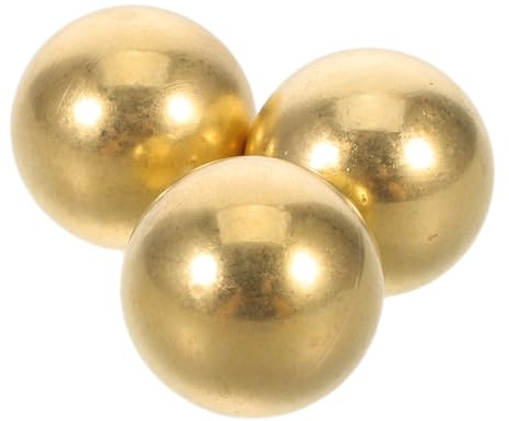 PAMINGONO Lot de 3 Boules en Laiton sans Plomb Ø 2 CM pour Bain D’Oiseaux Extérieur – Disques de Purification et Entretien pour Fontaine Boules D’Hygiène Universelles pour Cuvette de