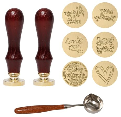 Bofanze 6 styck mässing sigillstämpel set vaxsigill stämpel sigillstämpel Personaliserade sigillstämplar vaxstämpel set hjärt alfabetstämplar vintage bokstäver för kuvert och inbjudningar
