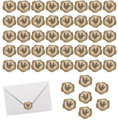 HMCEY 50 Piezas Lacre para Sellos,Sello de Cera Autoadhesivo Pegatinas,Sello para Invitaciones de Boda,Calcomanias Sellos Vintage Pegatinas Sobre para Envoltura Regalos, Cumpleaños, álbumes Recortes
