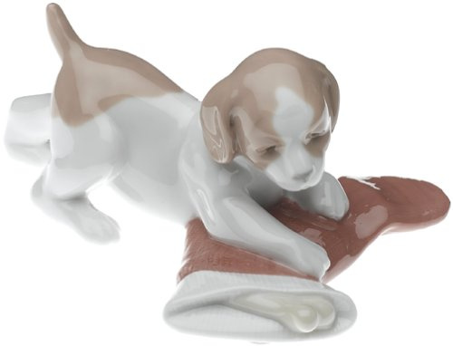 NAO Puppy's Christmas Porcelain Figurine with Tin Gift Box