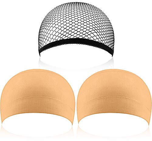 Unisex Calza Parrucca Hairnet Cap Retina per Capelli, Confezione da 3, Nero