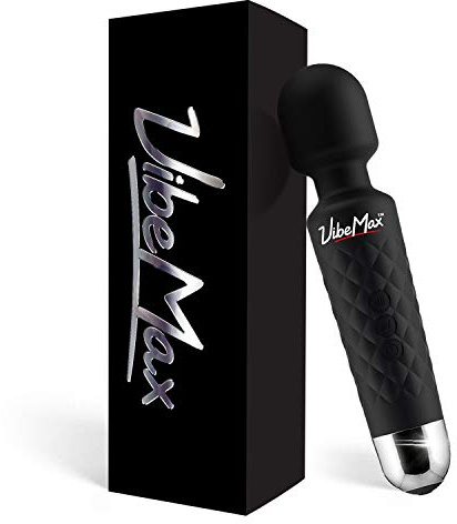 VibeMax Rechargeable Personal Massager - Powerful Multi Speed Vibration - Whisper Quiet - Waterproof - for Muscle Tension Relief in Neck, Back, Shoulders, Legs and Feet - Black