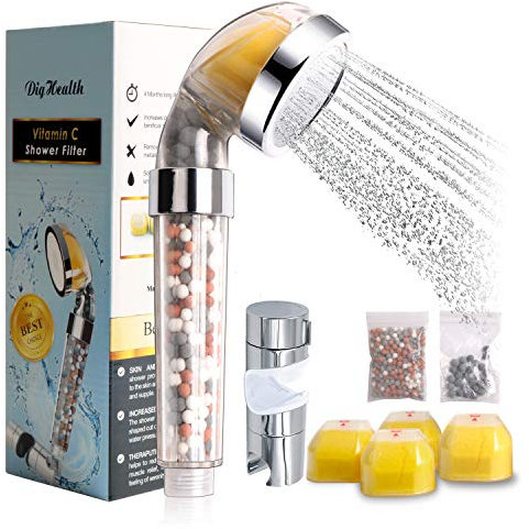 Ionic Shower Head with Vitamin C, Shower Filter for Soften Hard Water, Increases Pressure While Saving Water, Easy Installation, Remove Chlorine & Flouride & Calcium for Dry Skin & Hair