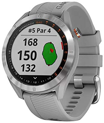 Garmin Approach S40, Stylish GPS Golf Smartwatch, Lightweight With Touchscreen Display, Gray/Stainless Steel