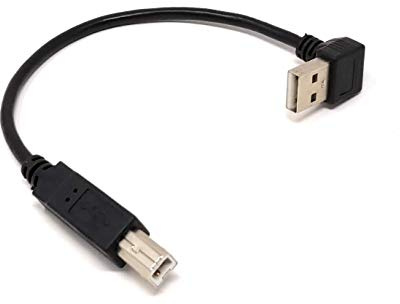 SYSTEM-S Câble USB Type A coudé vers Le Haut vers USB Type B 20 cm
