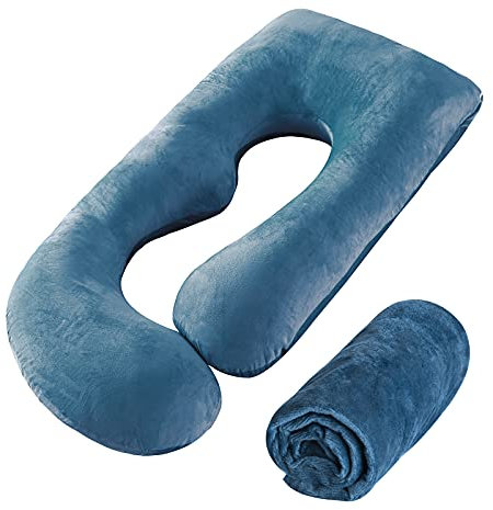 SLIGUY Pregnancy Pillow Cover G Shaped, 57-Inch Replacement Pillowcase, Used for Maternity Pillows, 100% Velvet, Double Zipper Stretch Fabric, Super Soft, Universal Type