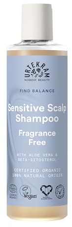 Urtekram Fragrance Free Shampoo – Zertifiziertes Bio-Shampoo Vegan, Parfümfrei für empfindliche Kopfhaut, Aloe Vera & Glycerin, sanfte Reinigung & Feuchtigkeit, 250 ml (1er Pack)