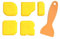 Set di 6 raschietti, sigillante siliconico giallo liscio, levigatrice per giunti, bordatrice per applicatore di contorno, kit raschietto per cucina