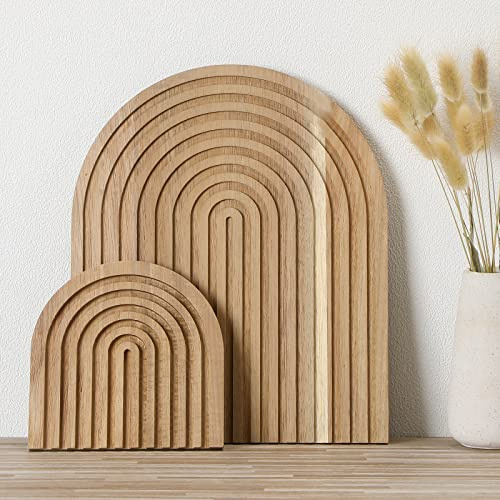 Chunful 2 Pcs Cutting Board Boho Kitchen Decor, Wood Color, Acacia