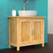 ZQQLVOO Badezimmer Wandschrank Bodenstehender Schrank EISL Waschbeckenunterschrank Bambus 67x28x60 cm für Bad, Küche, Wohnzimmer oder Schlafzimmer