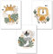 Ninky® Bilder Kinderzimmer | 3er Set Bilder DIN A4 | Wandbilder Babyzimmer Deko | Safari Tiere Dschungel Poster Wandposter Deko Babyzimmer (Set 1 - Giraffe Zebra Löwe)