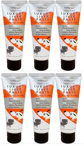 Liver Paste Tubes for Dogs and Cats 75g [Pack of 6] Grain Free, Hypoallergenic Luxury Liver Pate Ideal Training Aid, Medication Administering