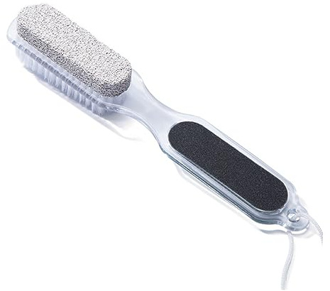 Healeved Strumento Esfoliante 4 in 1 per Piedi Pietra Pomice e Spazzola per Unghie, Adatto per Pedicure e Pulizia Quotidiana